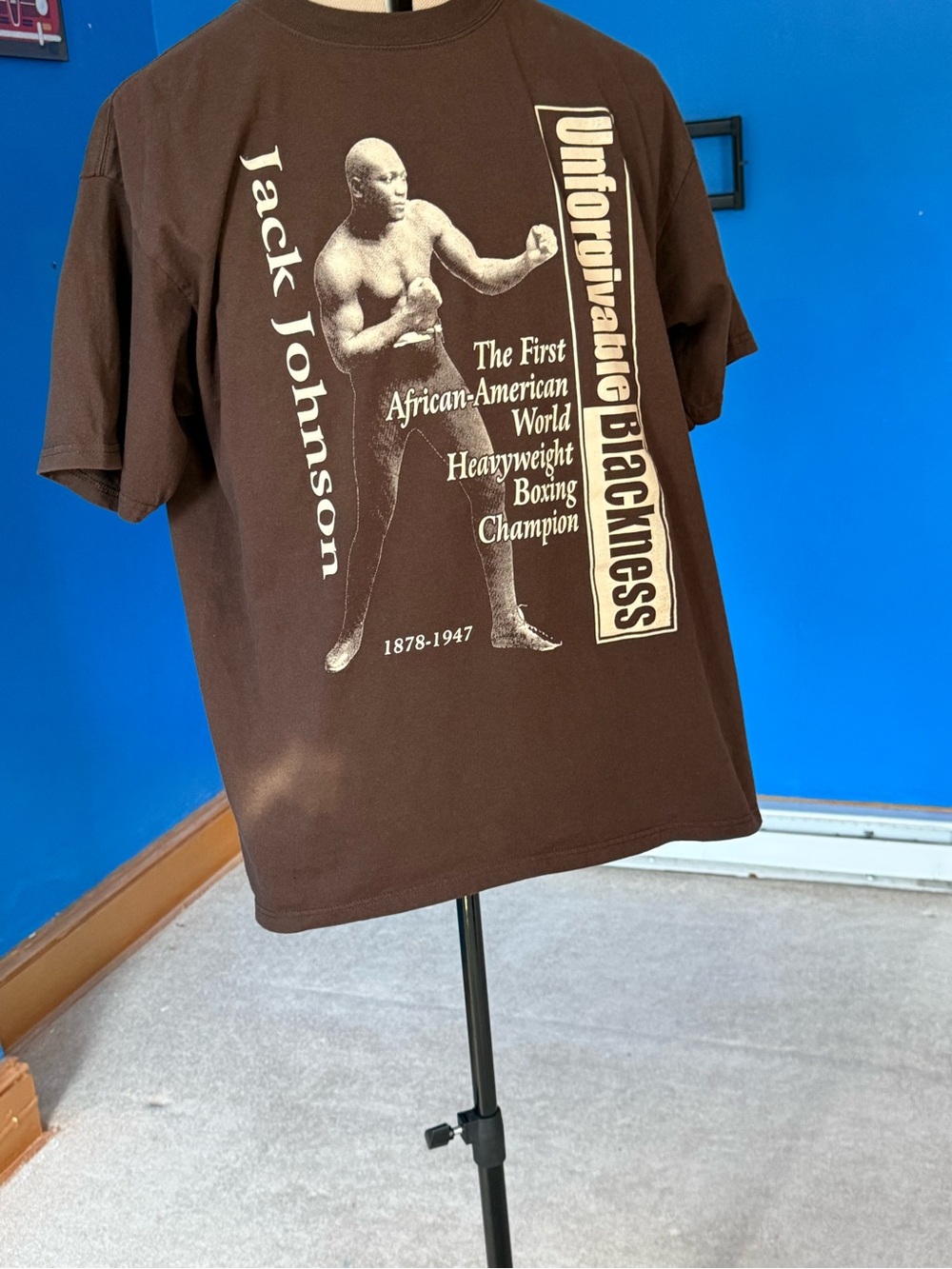Kumasi Nation Jack Johnson Boxing T-Shirt XL Brown